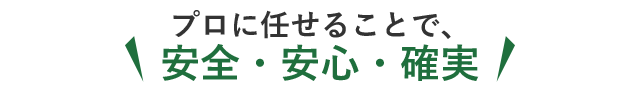 プロに任せることで、安全・安心・確実